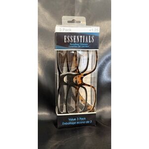 Essentials Foster Grant Value  3 Pack Reading Glasses +1.25 NWT